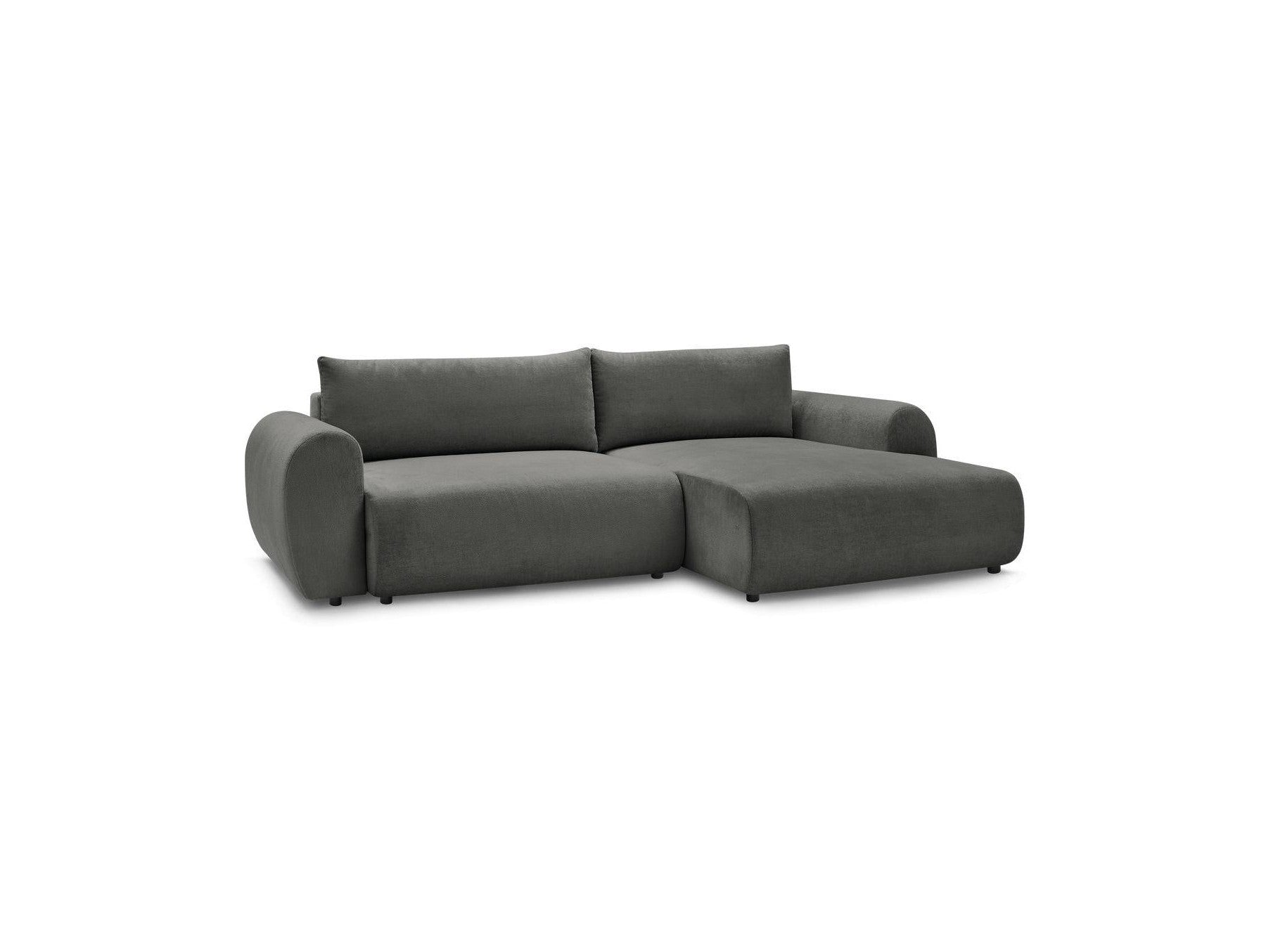 Lucien - Canapé D'Angle Convertible Coffre - Tissu Lisse - Angle Droit