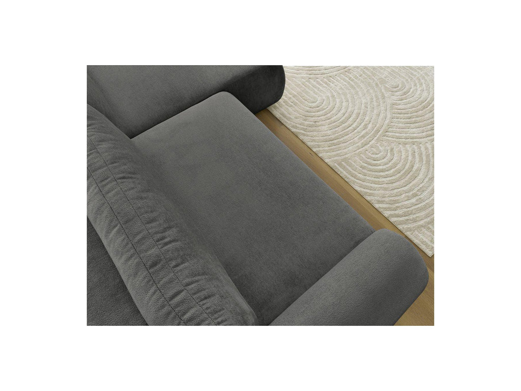 Lucien - Canapé D'Angle Convertible Coffre - Tissu Lisse - Angle Droit