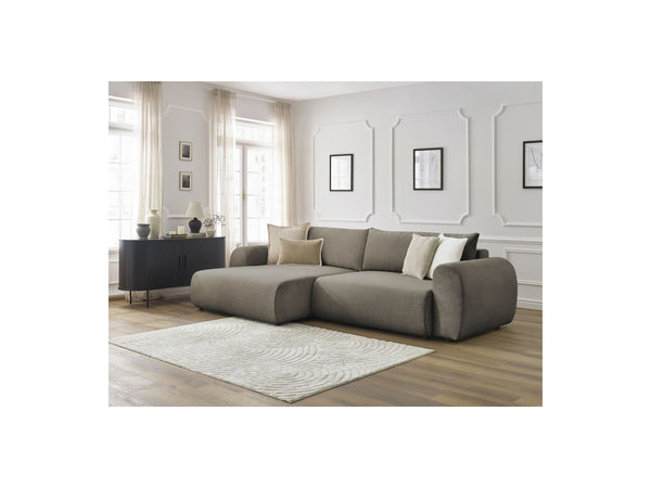 Lucien - Sofá Rinconera Chaise Longue Convertible con Arcón - Tejido Liso - Ángulo Izquierdo