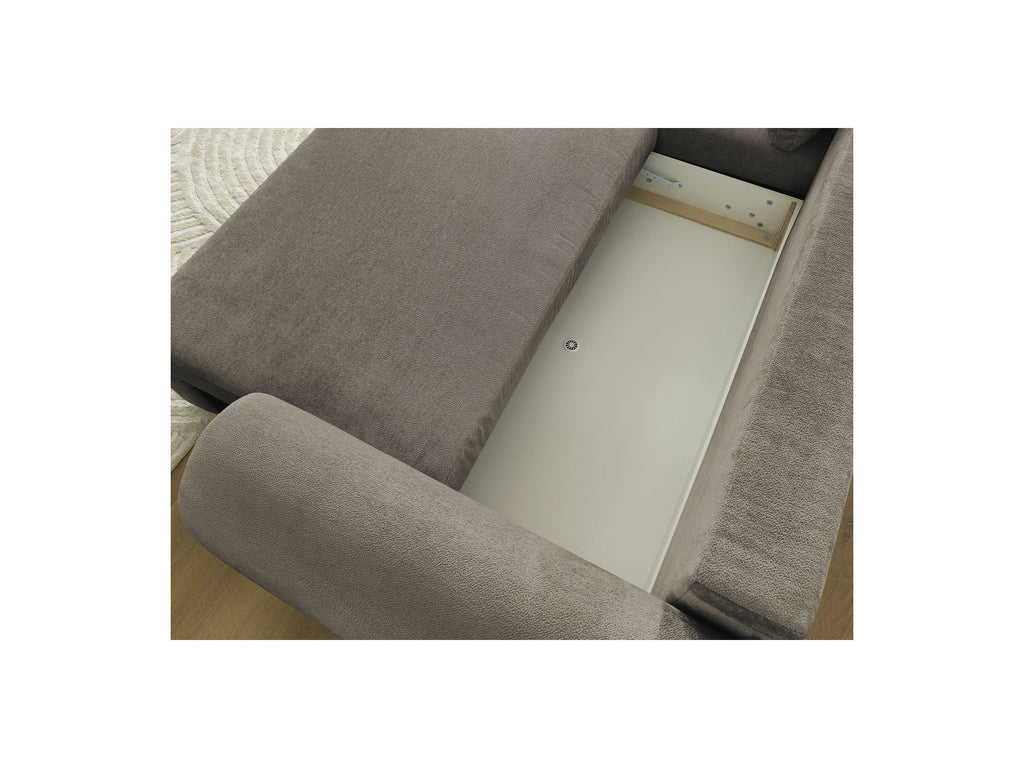 Lucien - Convertible Corner Sofa Bed with Storage - Smooth Fabric - Left-Hand Corner