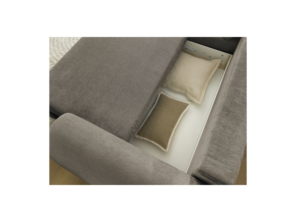 Lucien - Convertible Corner Sofa Bed with Storage - Smooth Fabric - Left-Hand Corner