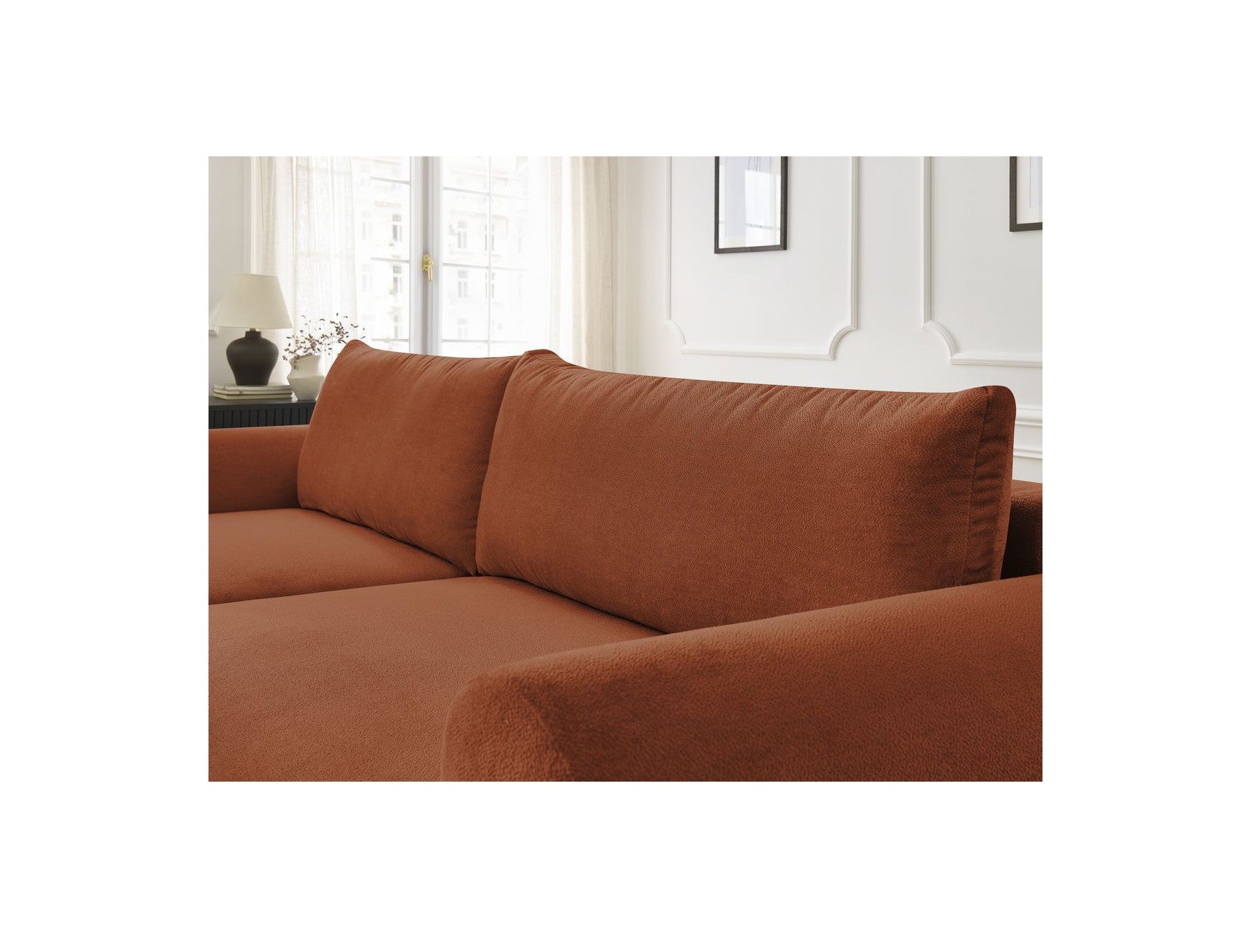 Lucien - Convertible Corner Sofa Bed with Storage - Smooth Fabric - Left-Hand Corner
