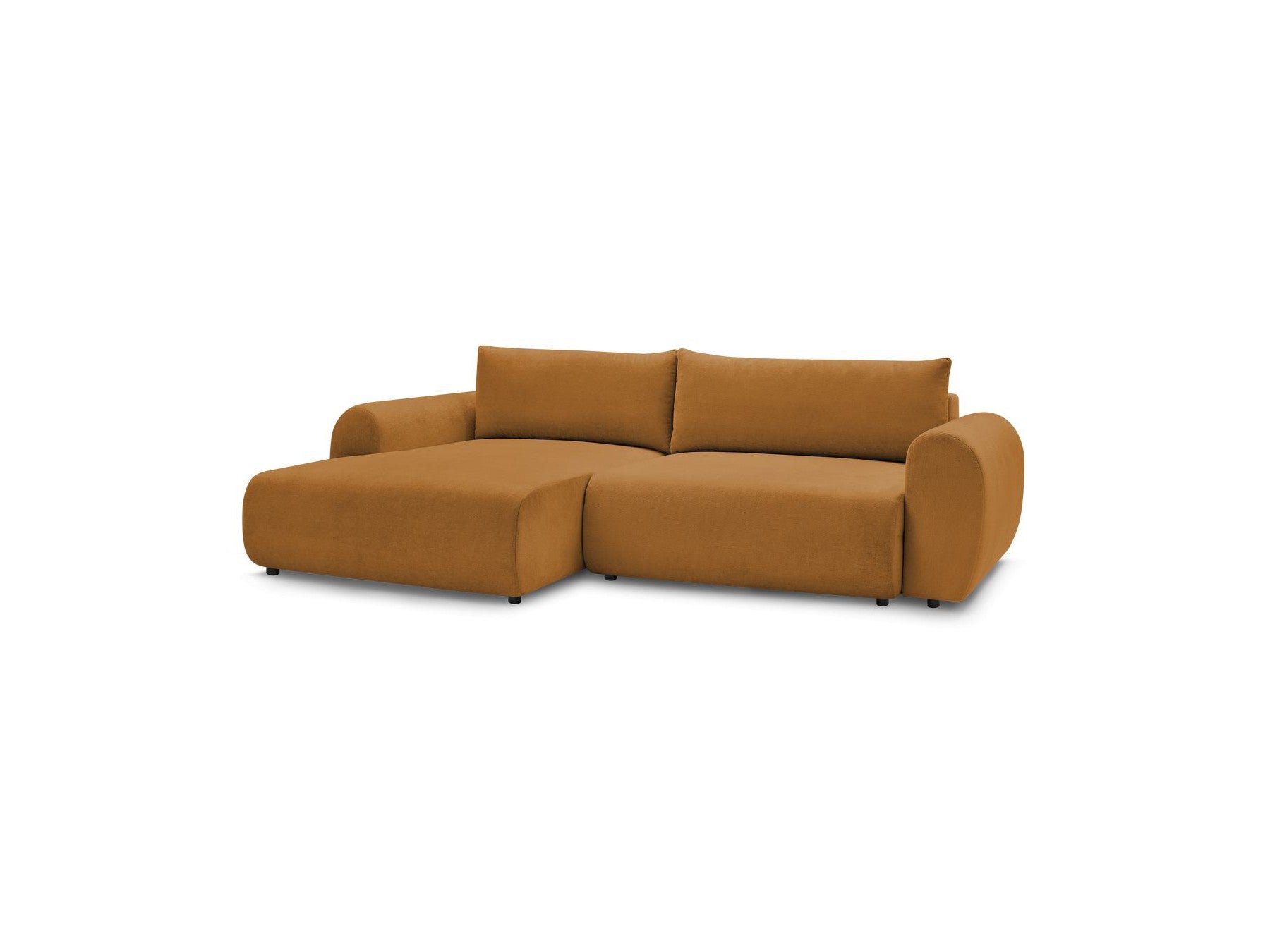 Lucien - Convertible Corner Sofa Bed with Storage - Smooth Fabric - Left-Hand Corner