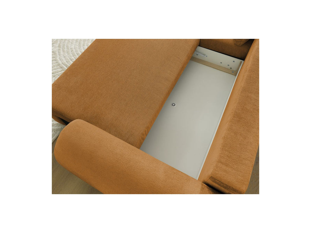 Lucien - Convertible Corner Sofa Bed with Storage - Smooth Fabric - Left-Hand Corner