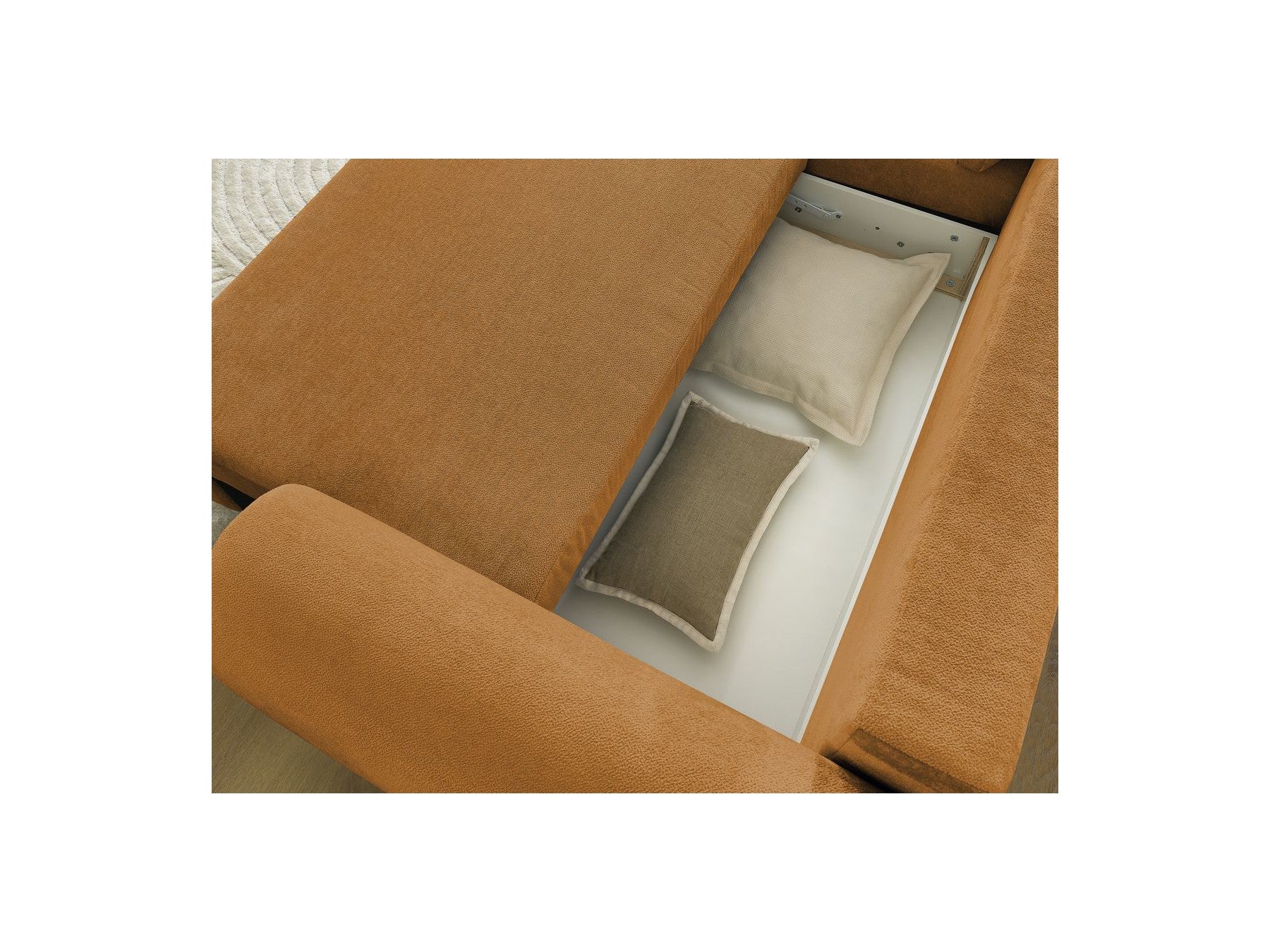 Lucien - Convertible Corner Sofa Bed with Storage - Smooth Fabric - Left-Hand Corner