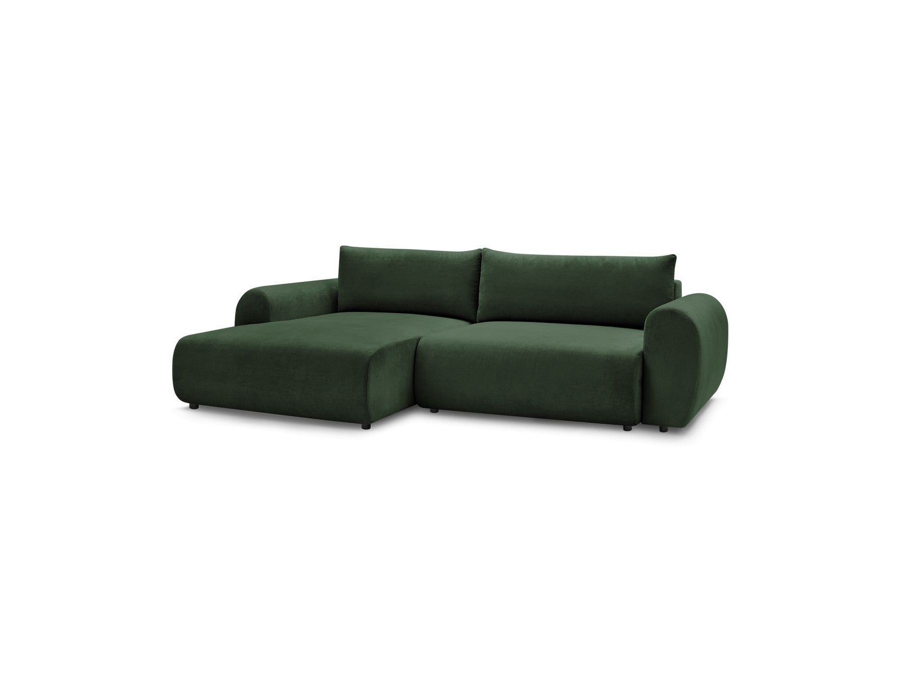 Lucien - Convertible Corner Sofa Bed with Storage - Smooth Fabric - Left-Hand Corner