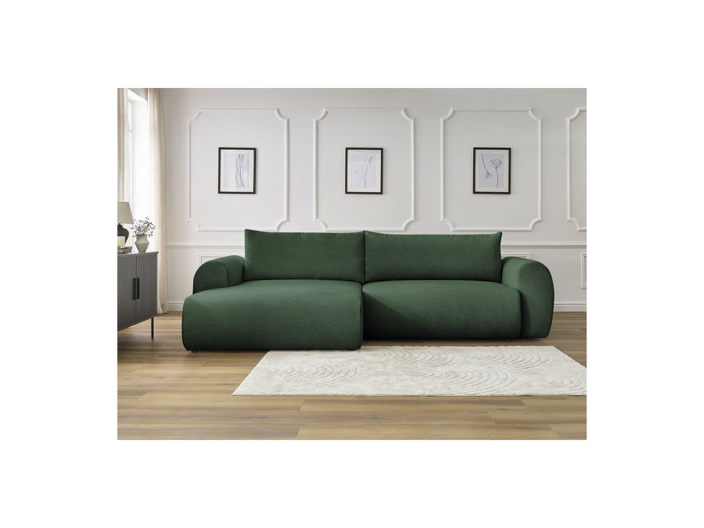 Lucien - Convertible Corner Sofa Bed with Storage - Smooth Fabric - Left-Hand Corner
