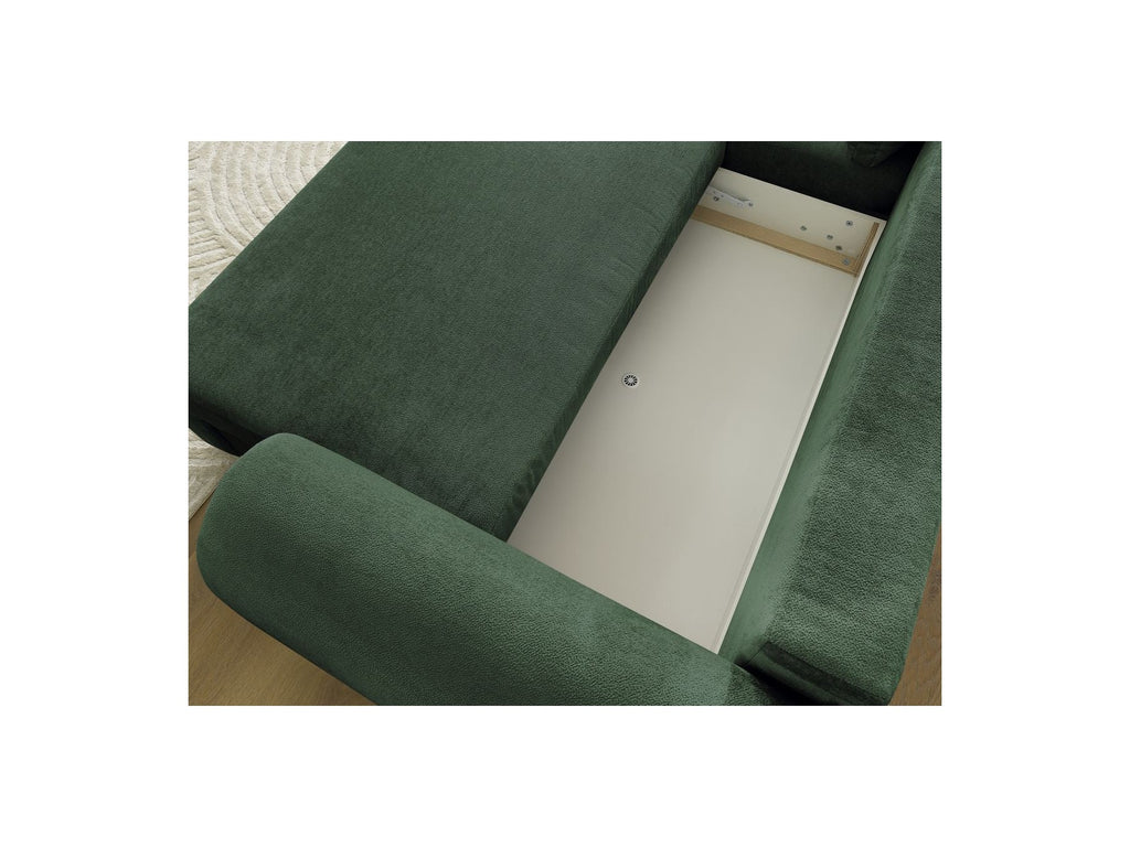 Lucien - Convertible Corner Sofa Bed with Storage - Smooth Fabric - Left-Hand Corner