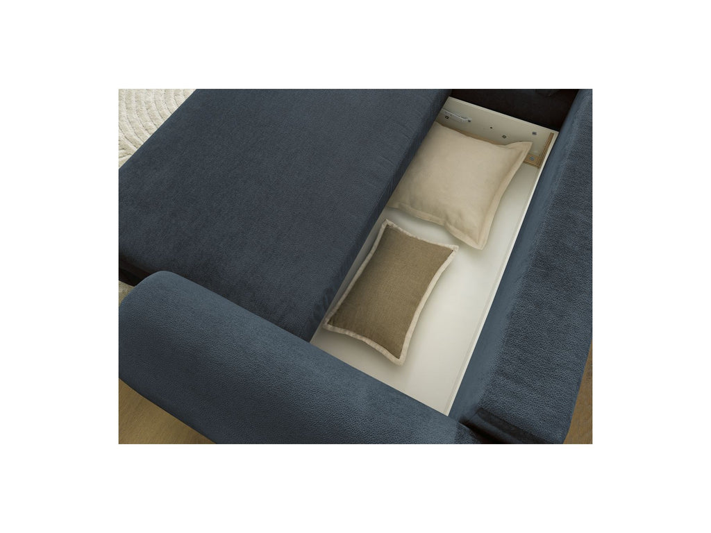 Lucien - Convertible Corner Sofa Bed with Storage - Smooth Fabric - Left-Hand Corner
