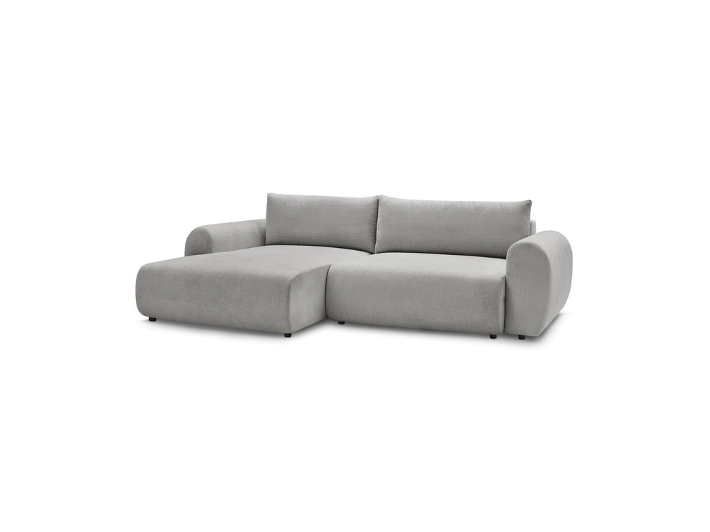 Lucien - Convertible Corner Sofa Bed with Storage - Smooth Fabric - Left-Hand Corner
