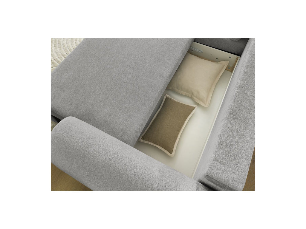 Lucien - Convertible Corner Sofa Bed with Storage - Smooth Fabric - Left-Hand Corner