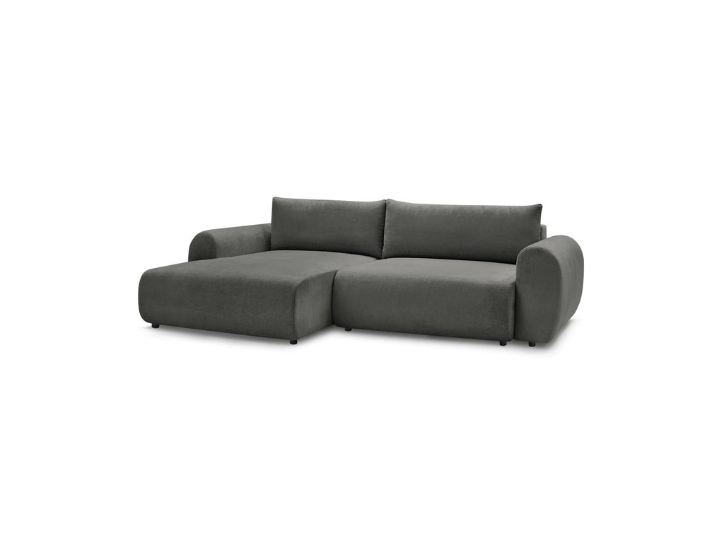 Lucien - Convertible Corner Sofa Bed with Storage - Smooth Fabric - Left-Hand Corner
