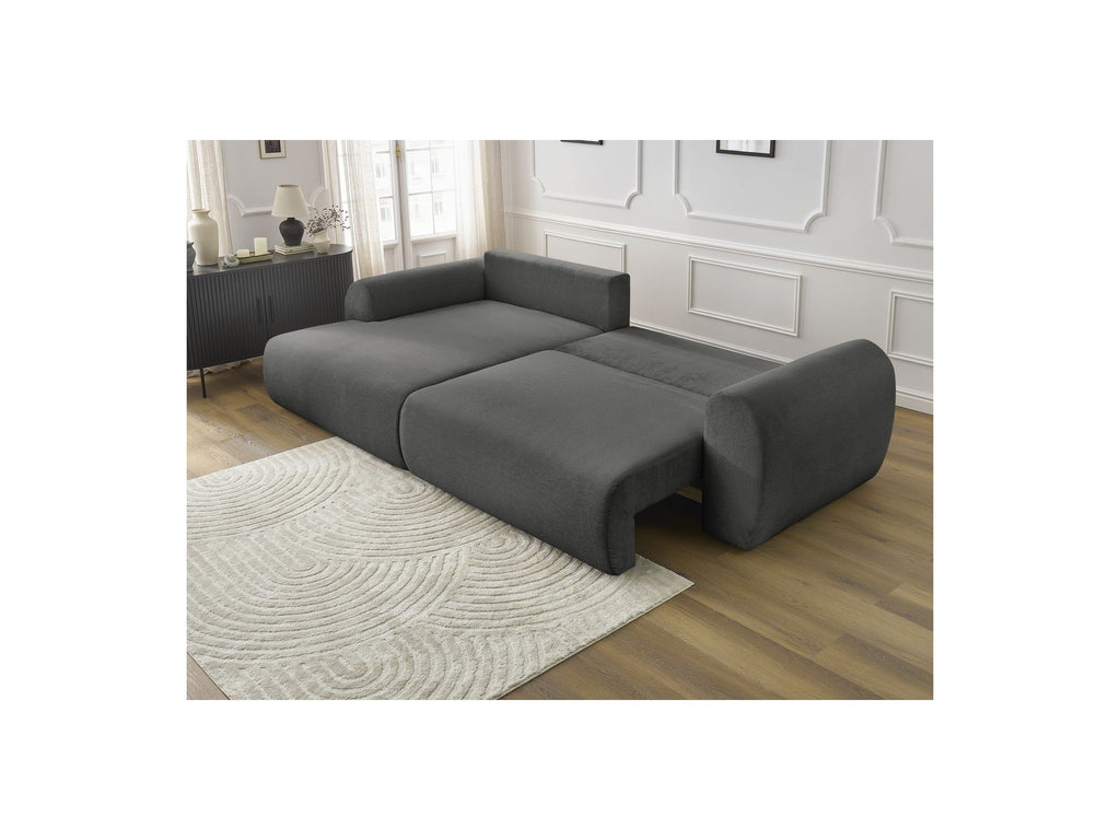Lucien - Convertible Corner Sofa Bed with Storage - Smooth Fabric - Left-Hand Corner