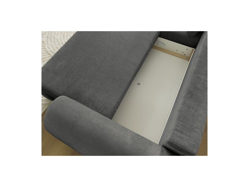 Lucien - Convertible Corner Sofa Bed with Storage - Smooth Fabric - Left-Hand Corner