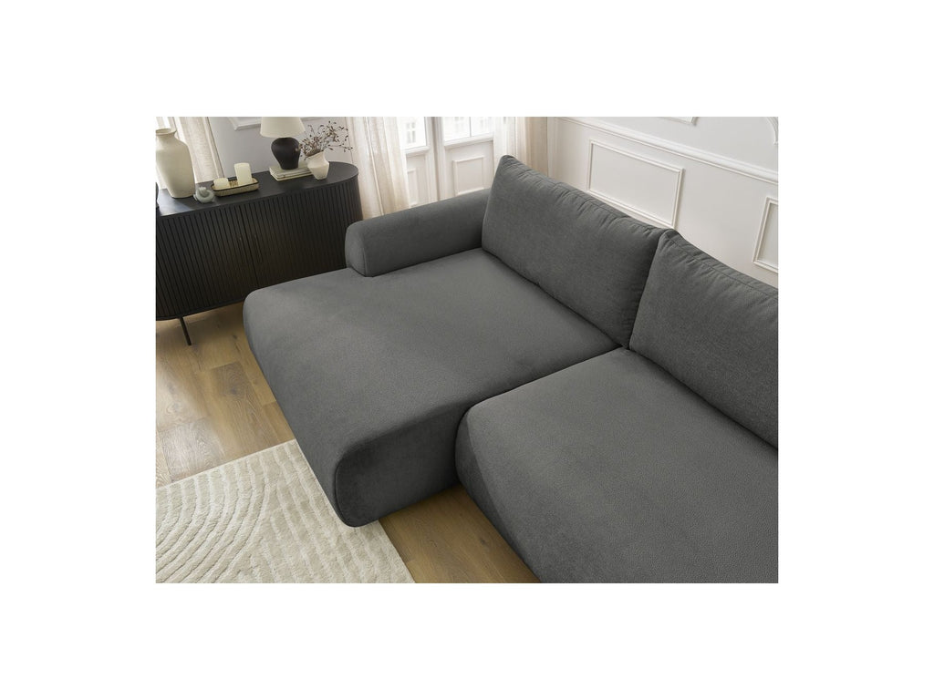 Lucien - Convertible Corner Sofa Bed with Storage - Smooth Fabric - Left-Hand Corner