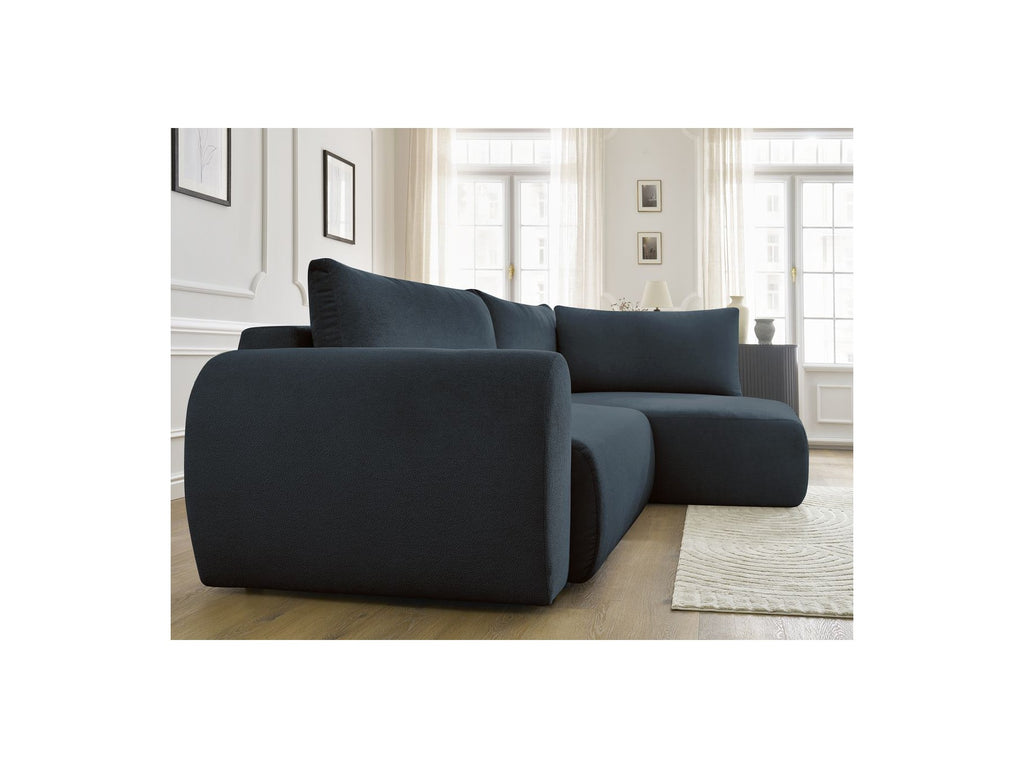 Lucien - Canapé D'Angle L Convertible Coffre - Tissu Lisse - Angle Droit