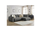 Lucien - Canapé D'Angle L Convertible Coffre - Tissu Lisse - Angle Droit