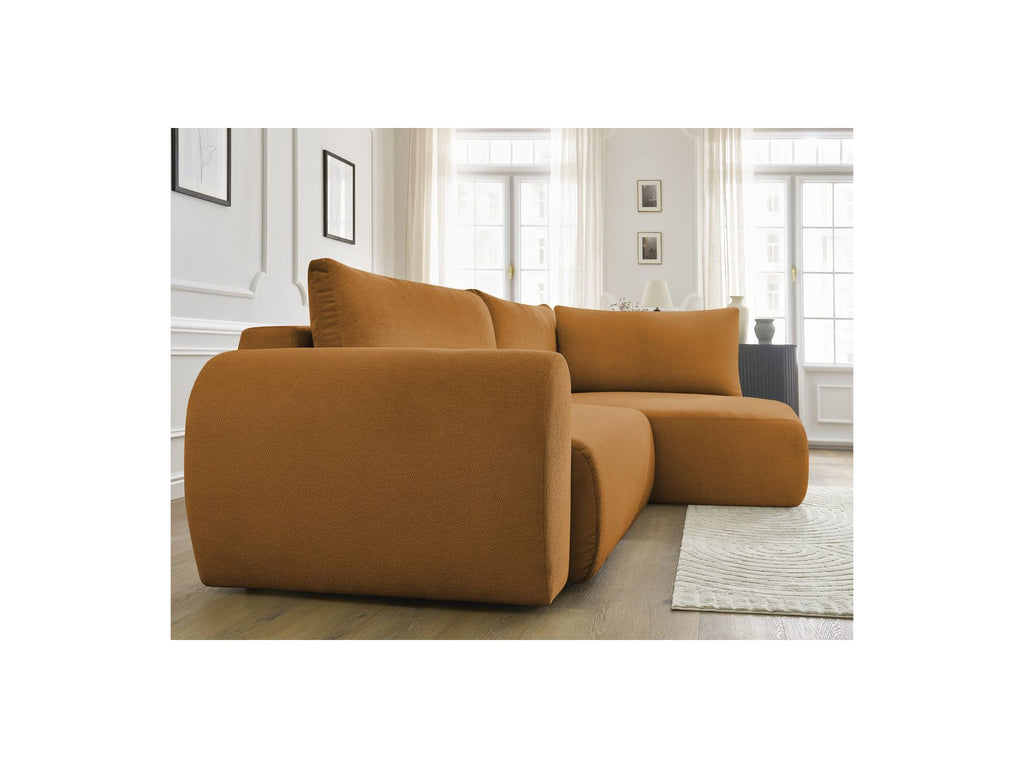Lucien - Canapé D'Angle L Convertible Coffre - Tissu Lisse - Angle Droit