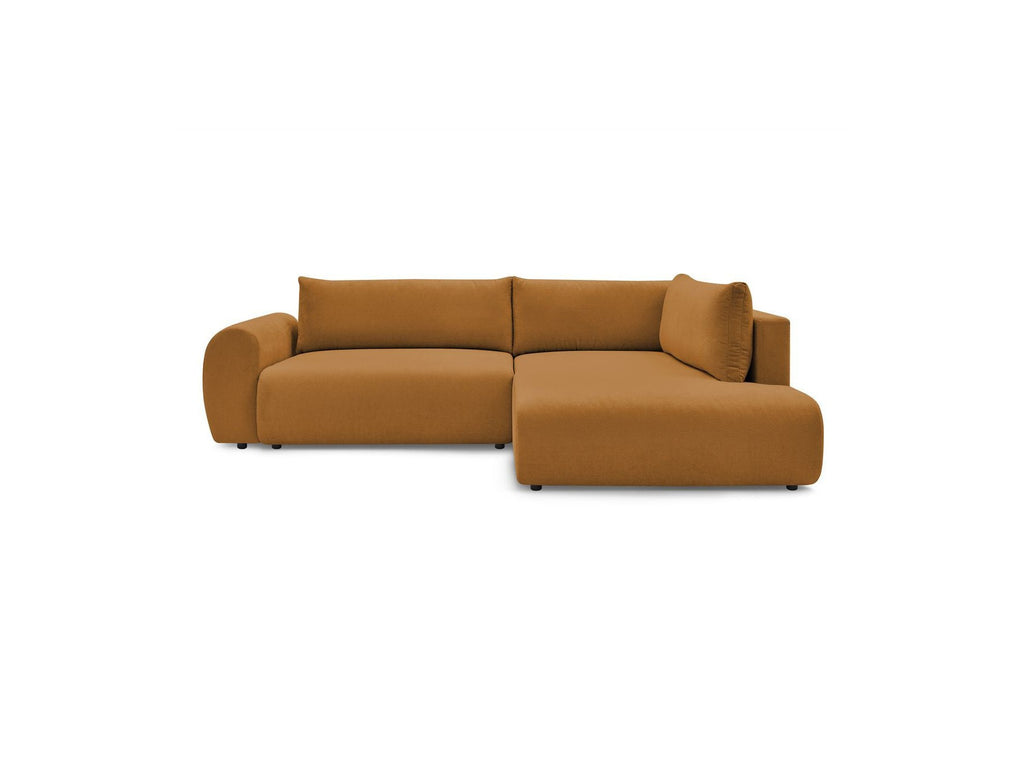 Lucien - Canapé D'Angle L Convertible Coffre - Tissu Lisse - Angle Droit