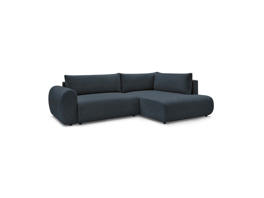 Lucien - Canapé D'Angle L Convertible Coffre - Tissu Lisse - Angle Droit