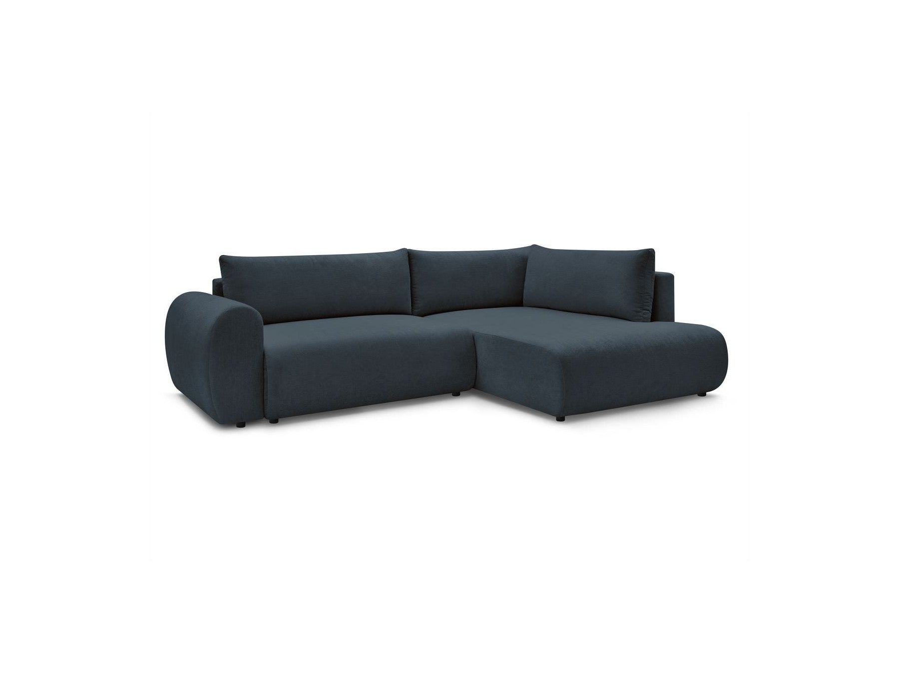 Lucien - Canapé D'Angle L Convertible Coffre - Tissu Lisse - Angle Droit