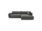 Lucien - Canapé D'Angle L Convertible Coffre - Tissu Lisse - Angle Droit