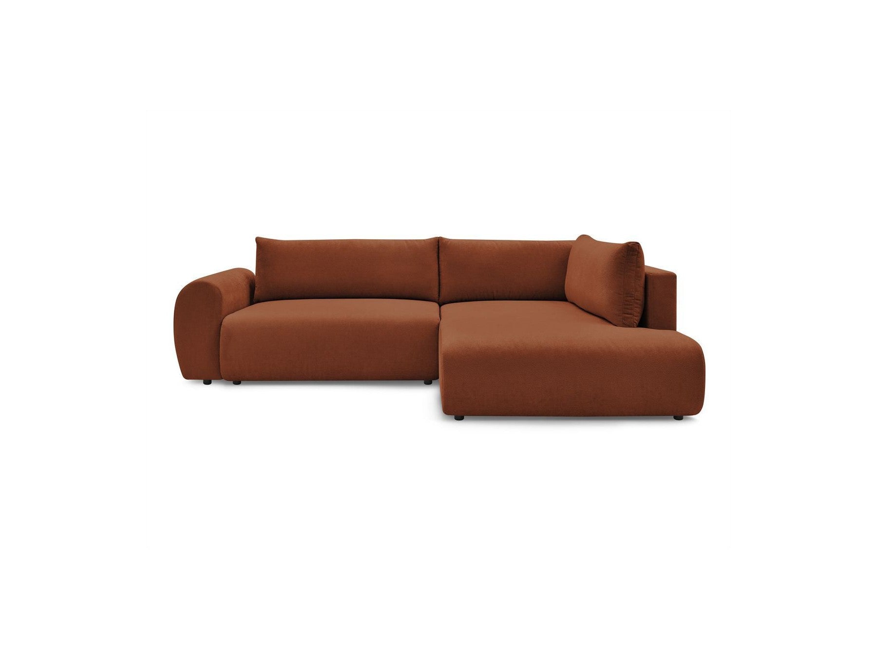Lucien - Canapé D'Angle L Convertible Coffre - Tissu Lisse - Angle Droit