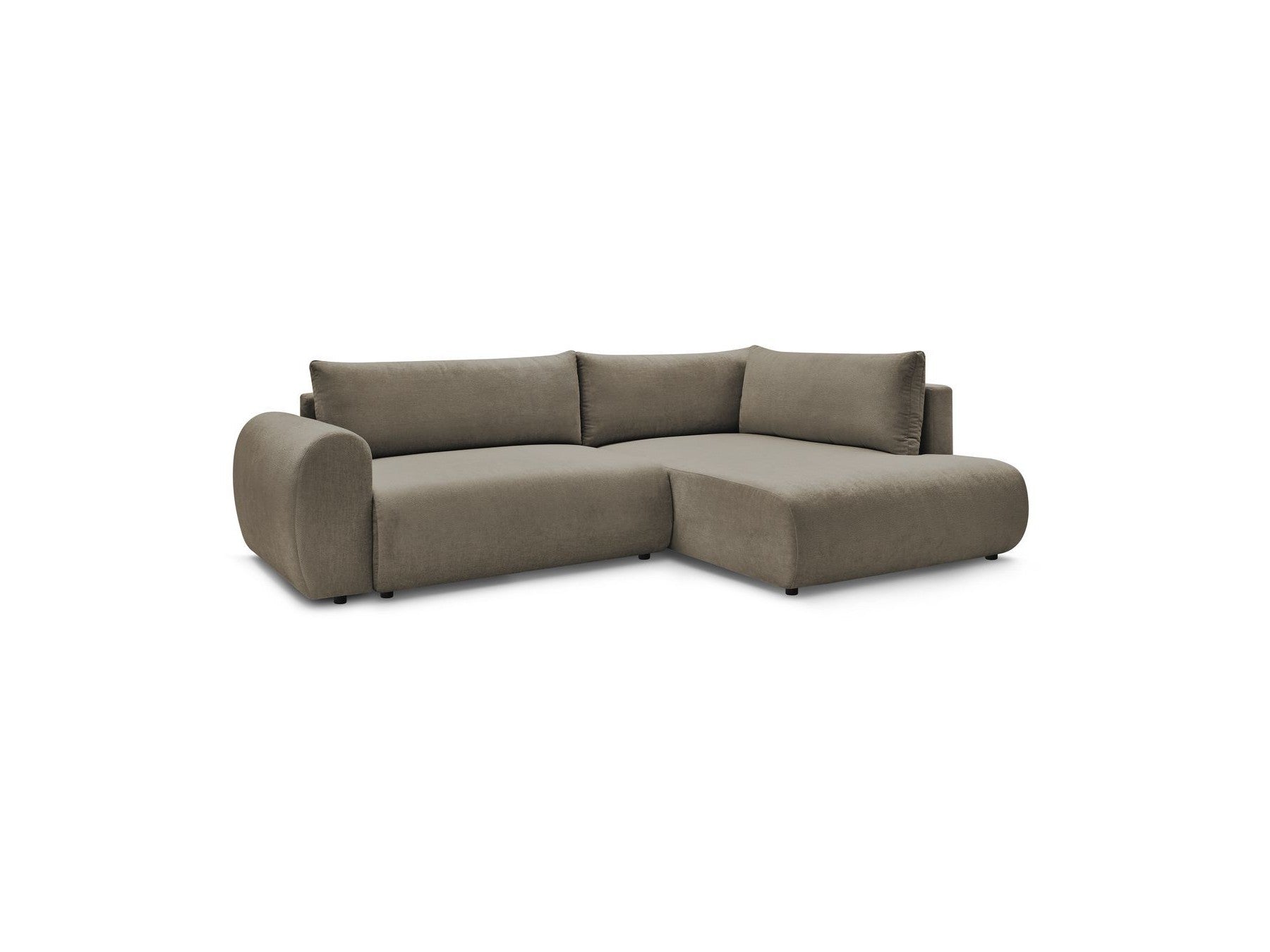 Lucien - Canapé D'Angle L Convertible Coffre - Tissu Lisse - Angle Droit