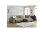 Lucien - Canapé D'Angle L Convertible Coffre - Tissu Lisse - Angle Droit