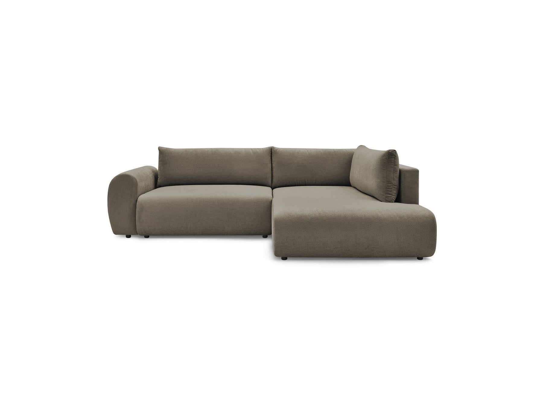 Lucien - Canapé D'Angle L Convertible Coffre - Tissu Lisse - Angle Droit