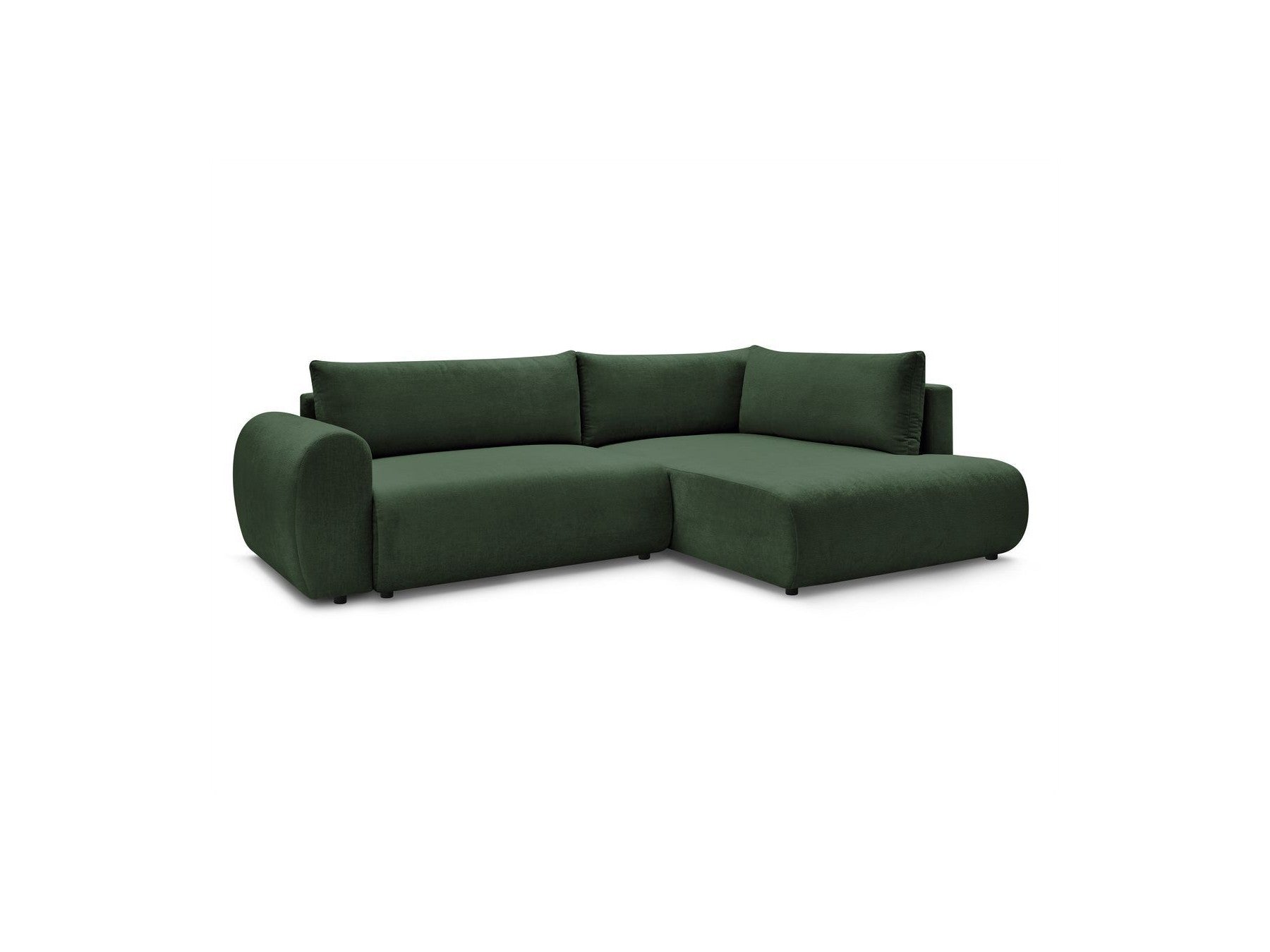 Lucien - Canapé D'Angle L Convertible Coffre - Tissu Lisse - Angle Droit