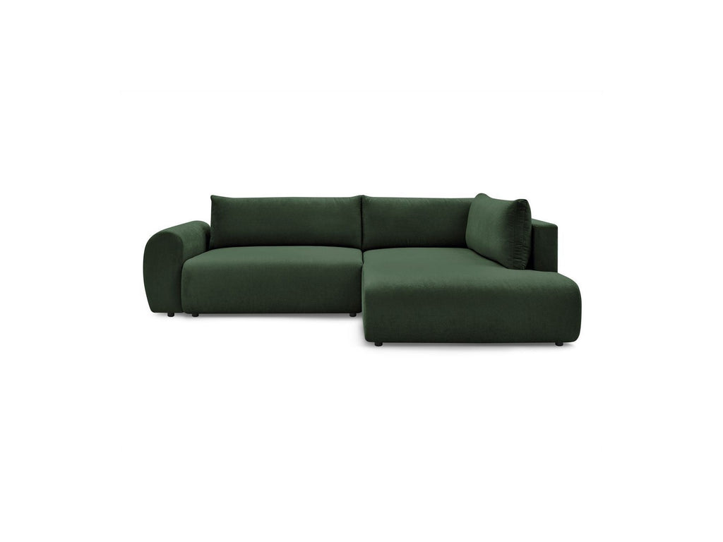 Lucien - Canapé D'Angle L Convertible Coffre - Tissu Lisse - Angle Droit