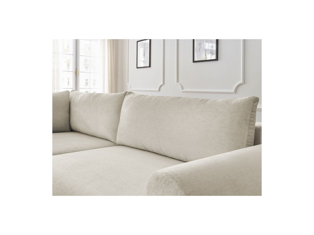 Lucien - Canapé D'Angle L Convertible Coffre - Tissu Lisse - Angle Gauche