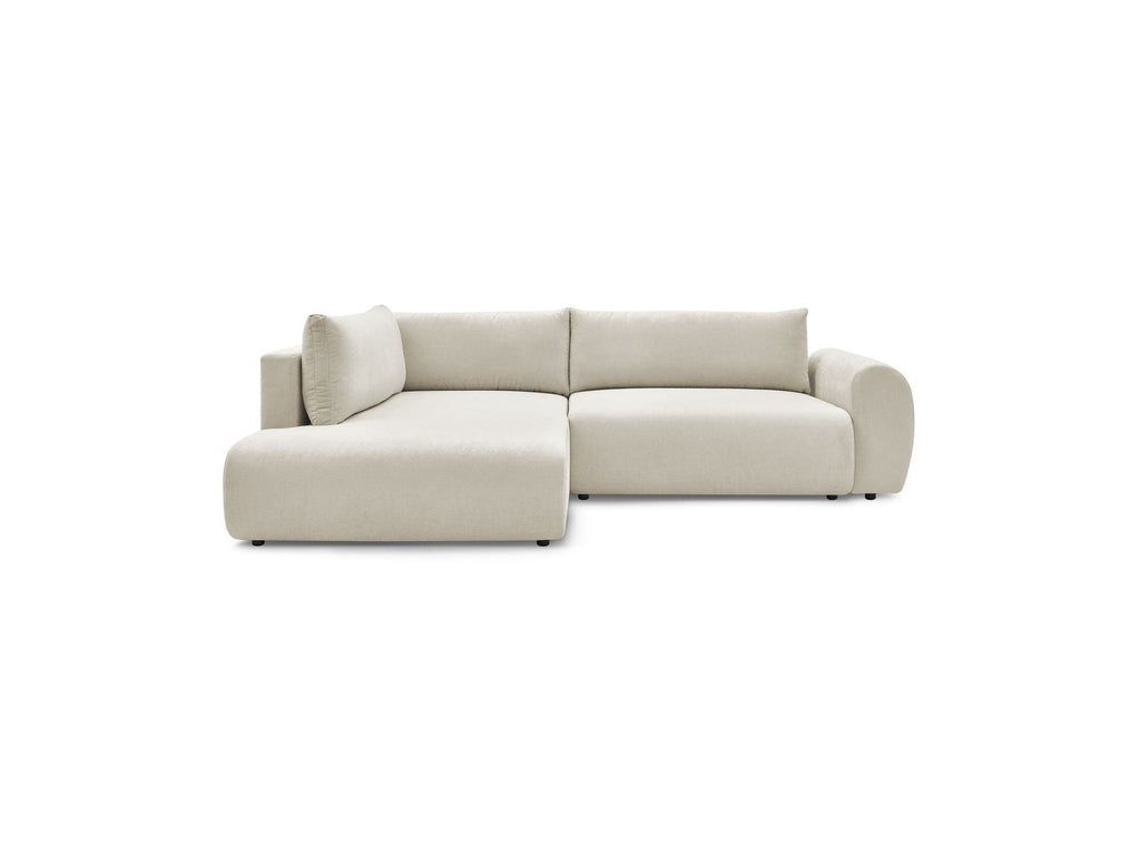 Lucien - Canapé D'Angle L Convertible Coffre - Tissu Lisse - Angle Gauche