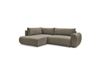 Lucien - Canapé D'Angle L Convertible Coffre - Tissu Lisse - Angle Gauche