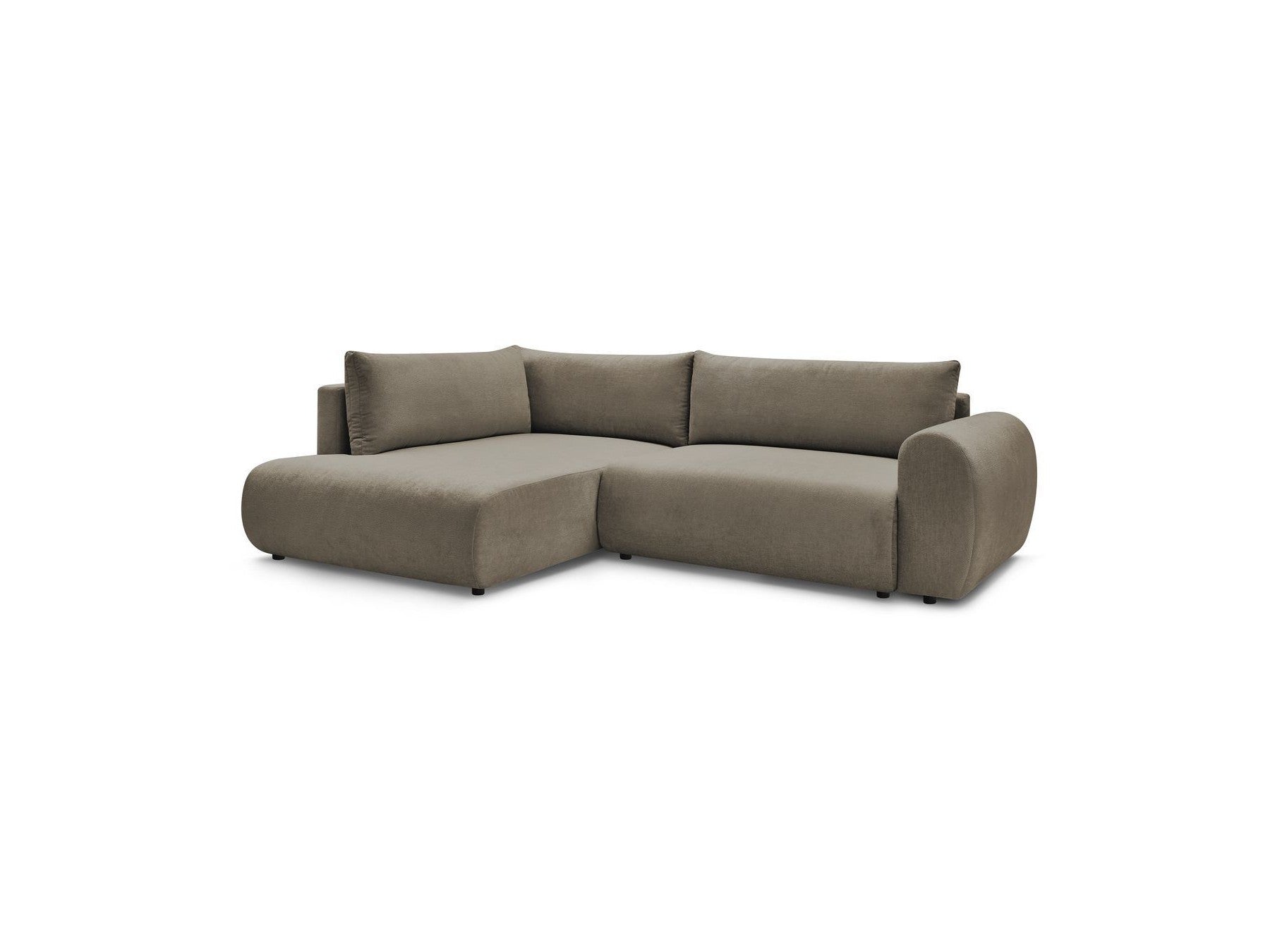 Lucien - Canapé D'Angle L Convertible Coffre - Tissu Lisse - Angle Gauche