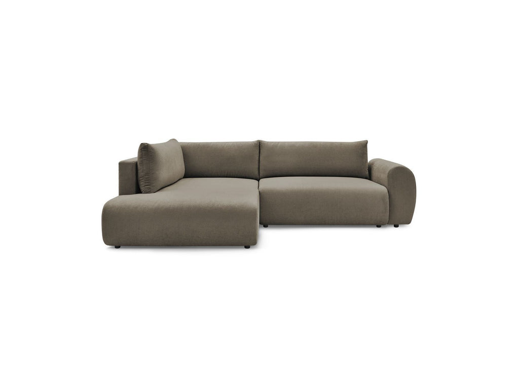 Lucien - Canapé D'Angle L Convertible Coffre - Tissu Lisse - Angle Gauche