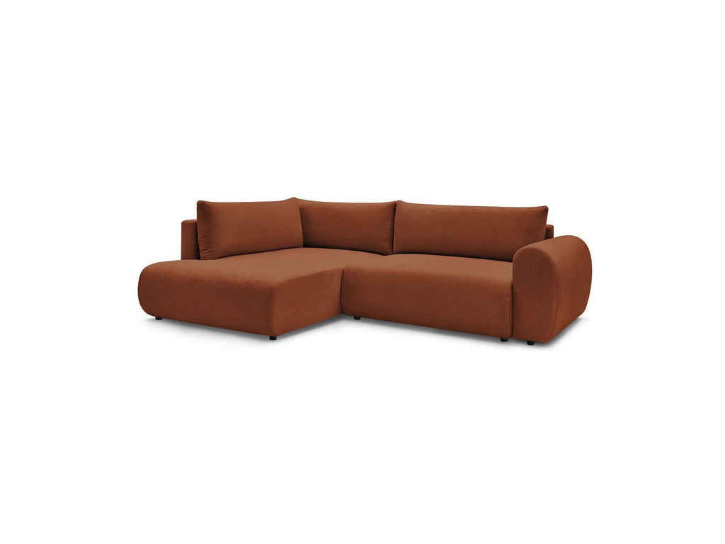 Lucien - Canapé D'Angle L Convertible Coffre - Tissu Lisse - Angle Gauche