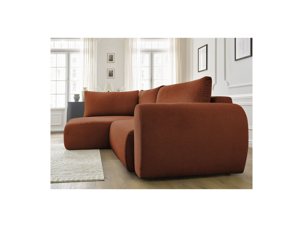 Lucien - Canapé D'Angle L Convertible Coffre - Tissu Lisse - Angle Gauche