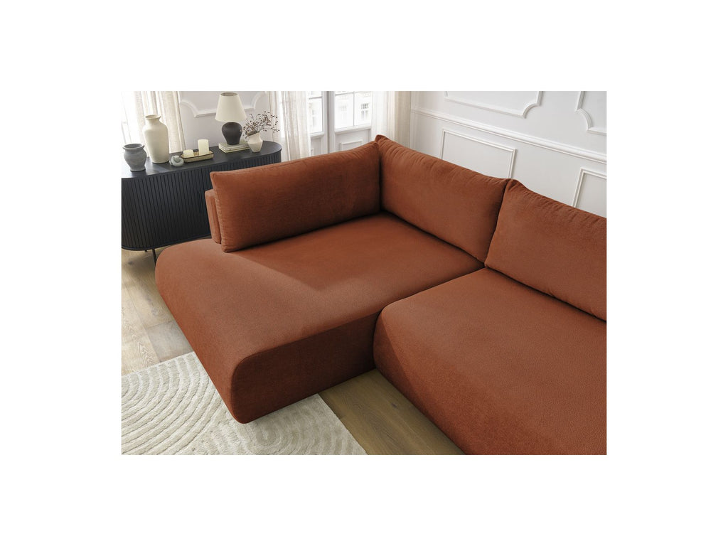 Lucien - Canapé D'Angle L Convertible Coffre - Tissu Lisse - Angle Gauche