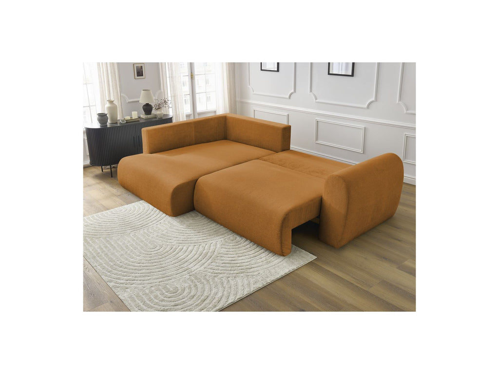 Lucien - Canapé D'Angle L Convertible Coffre - Tissu Lisse - Angle Gauche