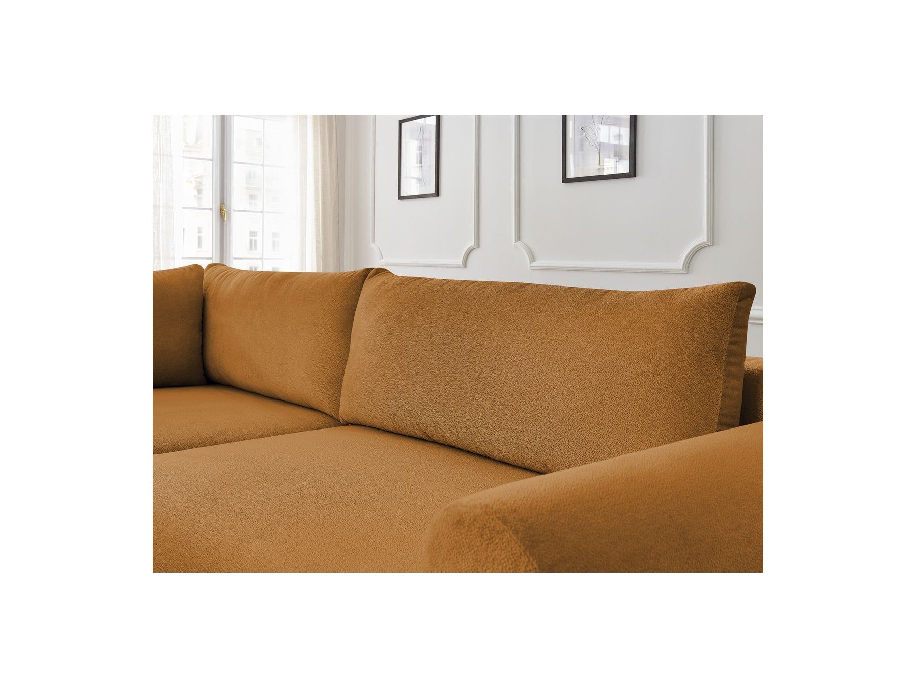 Lucien - Canapé D'Angle L Convertible Coffre - Tissu Lisse - Angle Gauche