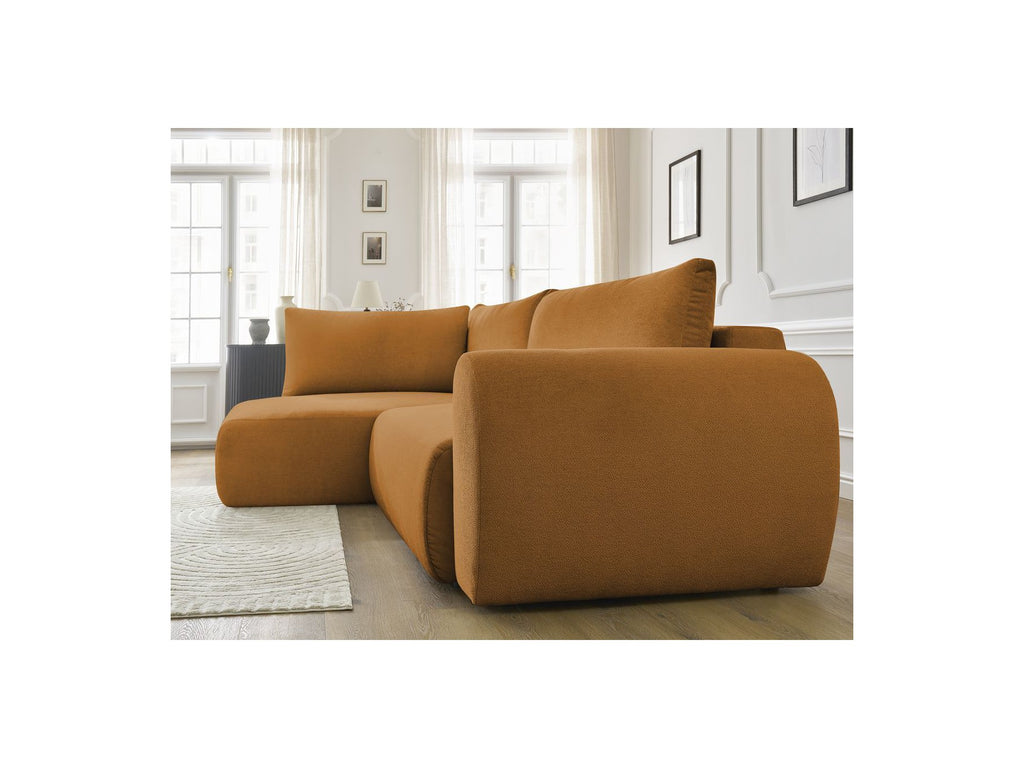 Lucien - Canapé D'Angle L Convertible Coffre - Tissu Lisse - Angle Gauche
