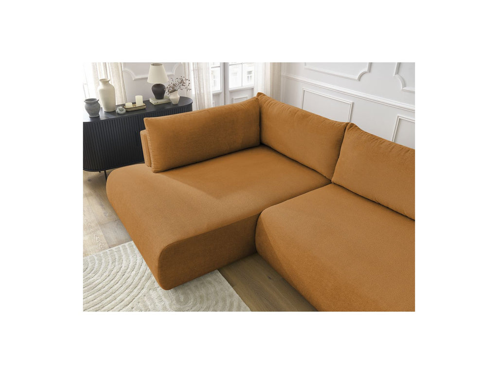 Lucien - Canapé D'Angle L Convertible Coffre - Tissu Lisse - Angle Gauche