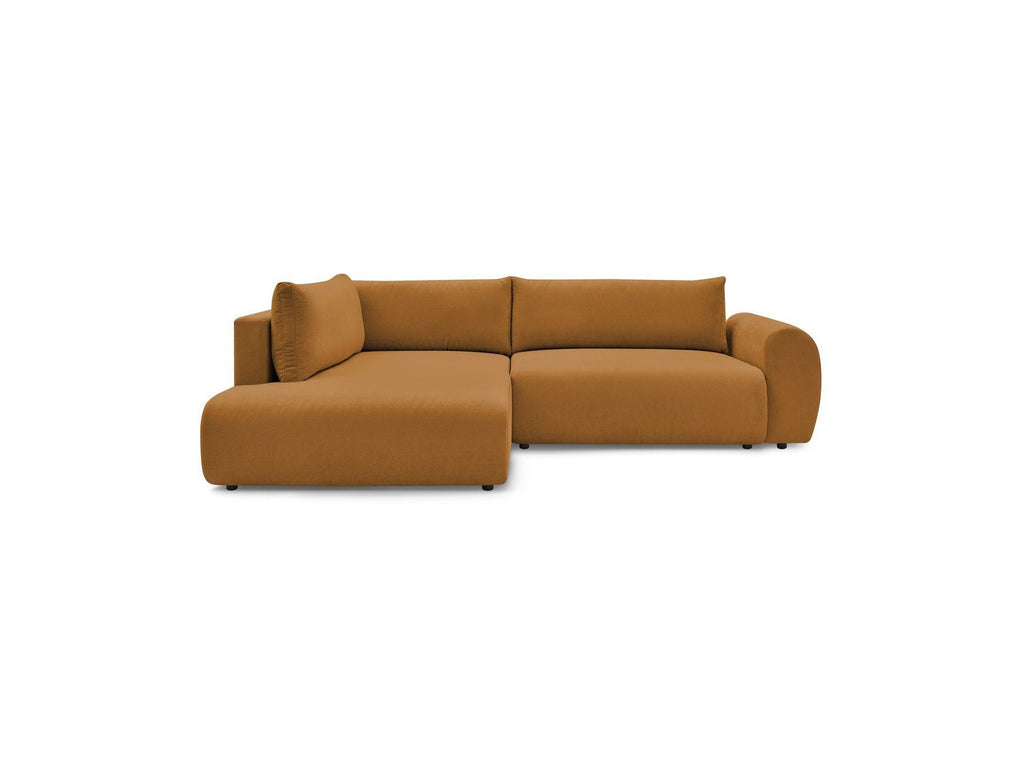 Lucien - Canapé D'Angle L Convertible Coffre - Tissu Lisse - Angle Gauche