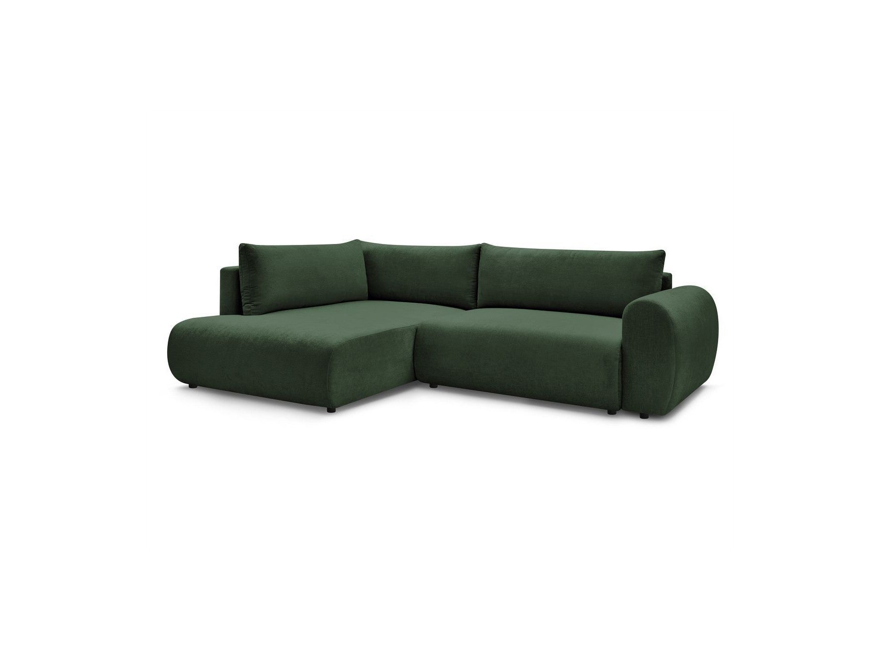 Lucien - Canapé D'Angle L Convertible Coffre - Tissu Lisse - Angle Gauche