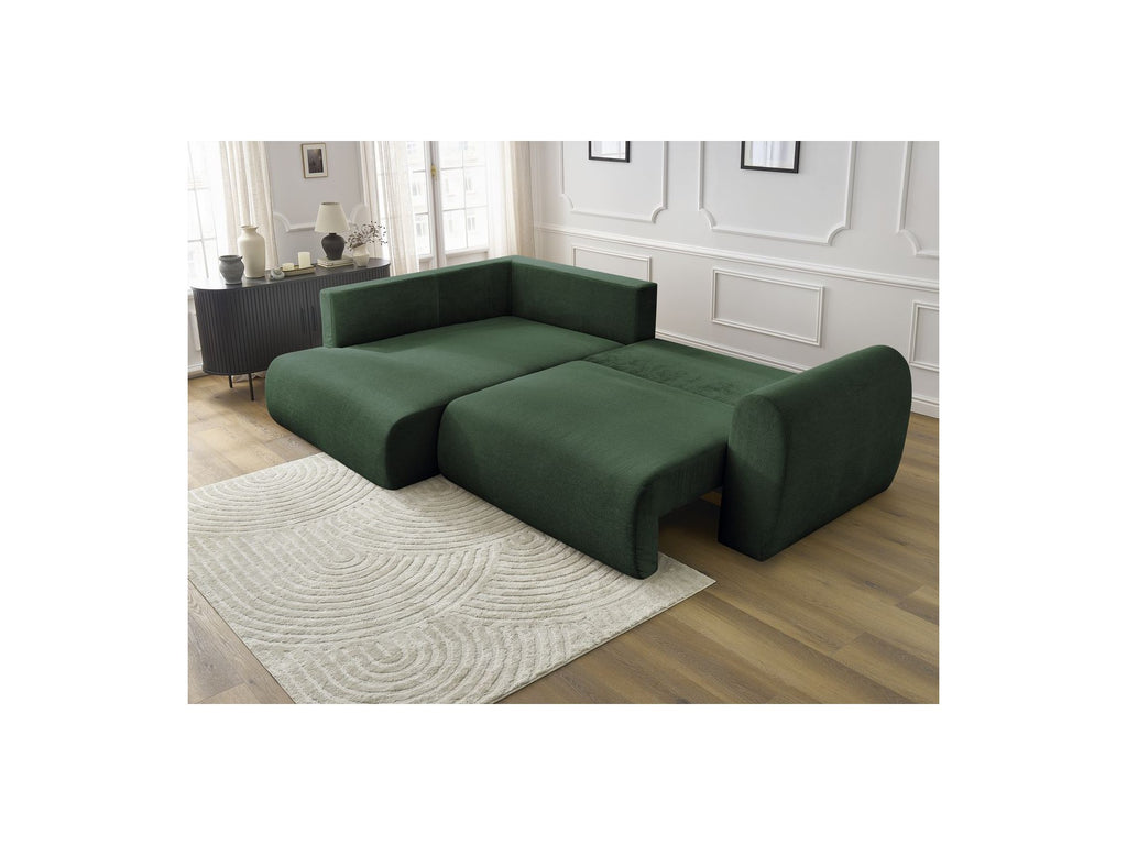 Lucien - Canapé D'Angle L Convertible Coffre - Tissu Lisse - Angle Gauche
