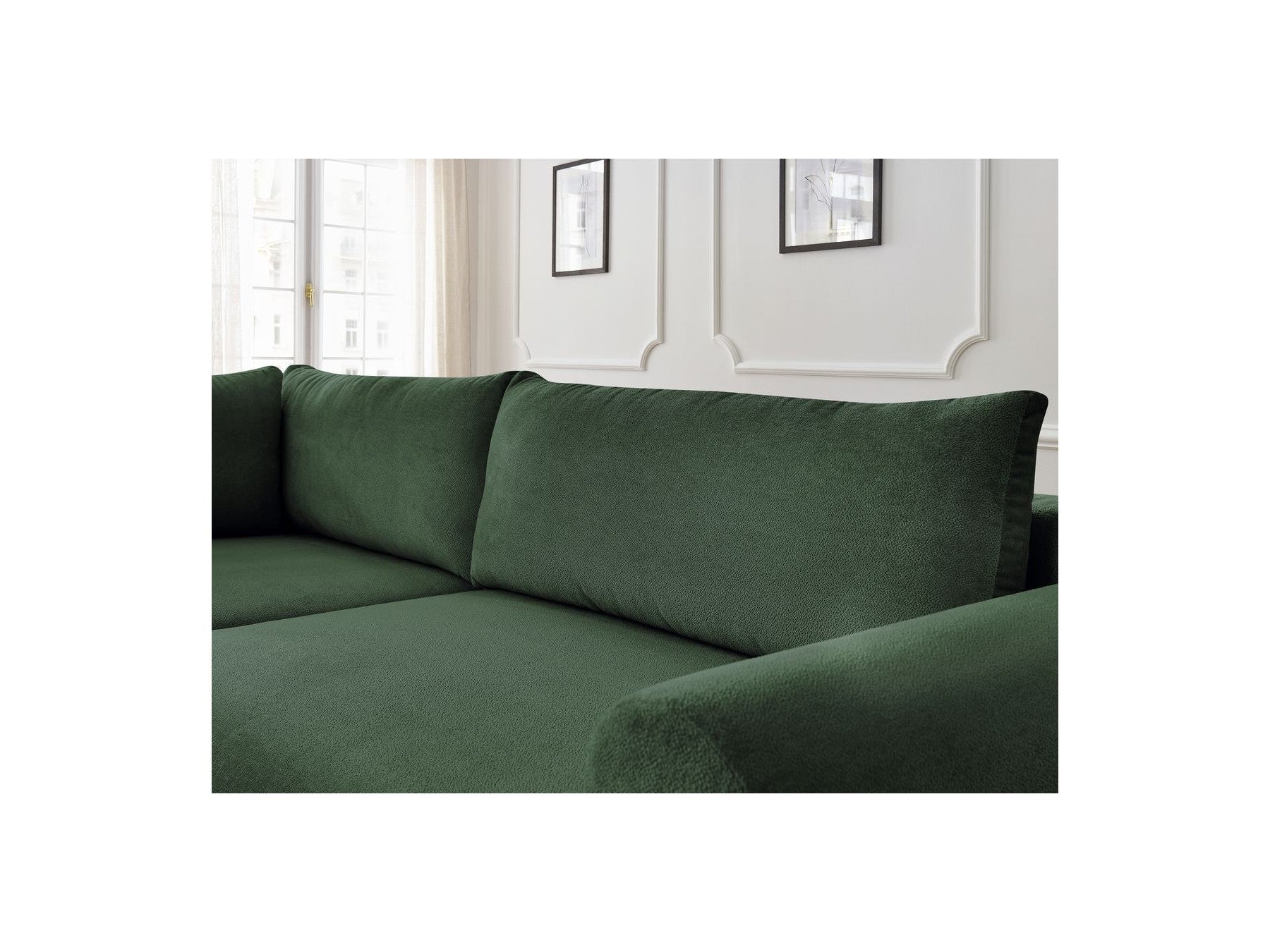 Lucien - Canapé D'Angle L Convertible Coffre - Tissu Lisse - Angle Gauche