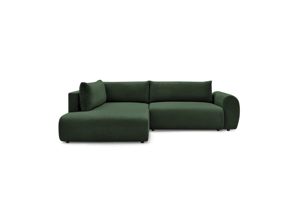 Lucien - Canapé D'Angle L Convertible Coffre - Tissu Lisse - Angle Gauche