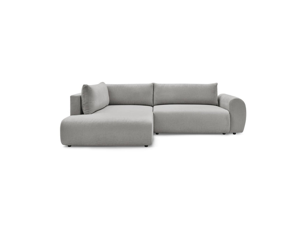 Lucien - Canapé D'Angle L Convertible Coffre - Tissu Lisse - Angle Gauche